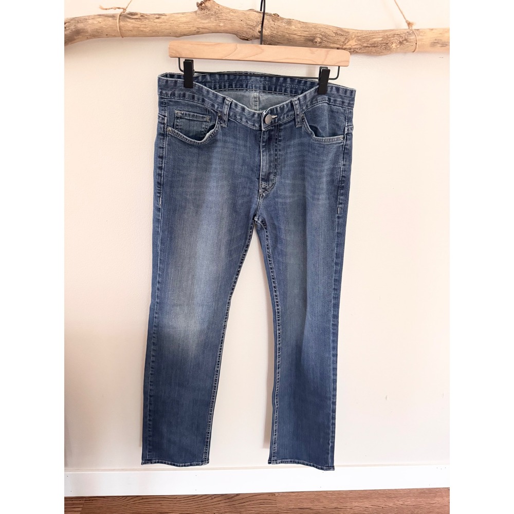 Calvin Klein Jeans Mens 32x32 Straight Leg Blue Denim Stretch Pants Medium Wash